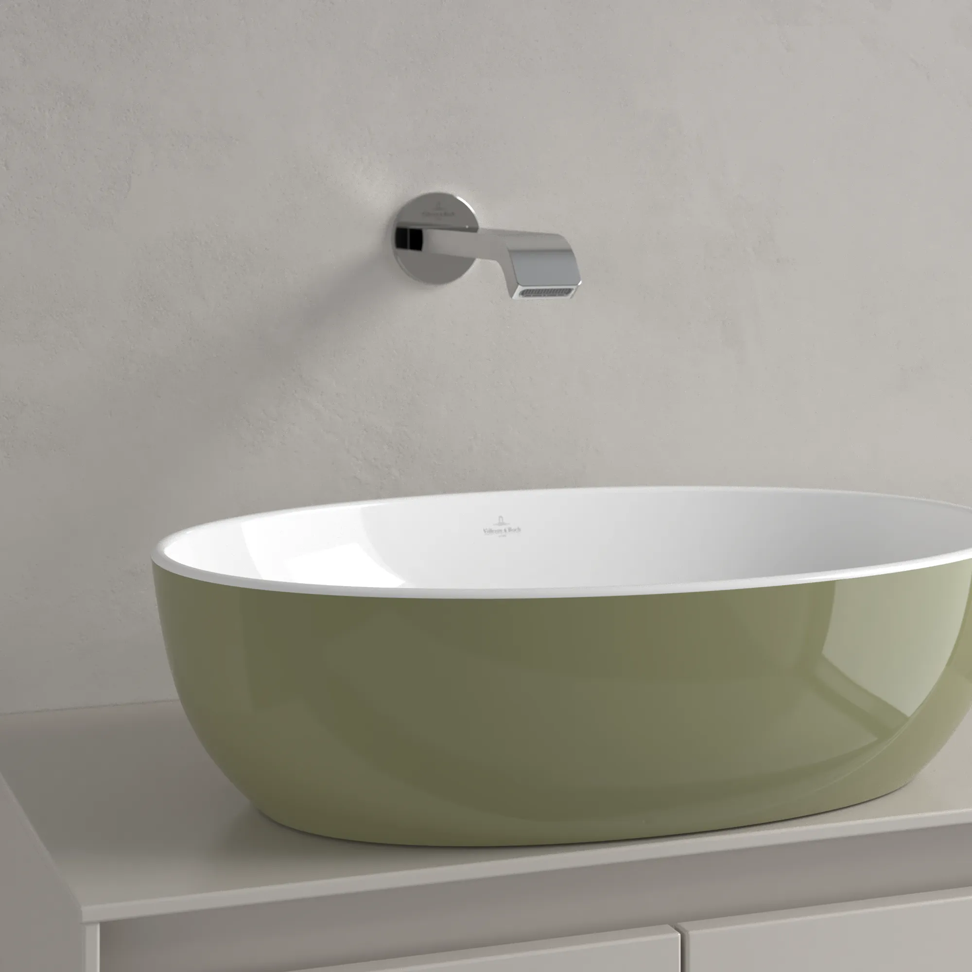 Villeroy & Boch Aufsatzwaschtisch „Artis“ 480 × 325 × 135 mm in Sage Green Villeroy & Boch Aufsatzwaschtisch „Artis“ 480 × 325 × 135 mm in Sage Green