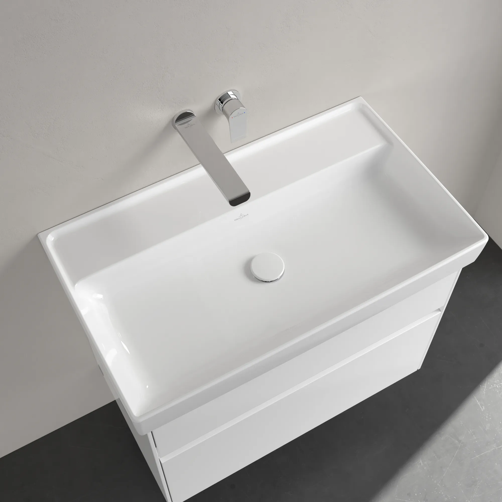 Villeroy & Boch Schrankwaschtisch aus TitanCeram „Collaro“ 800 × 465 × 160 mm, ohne Hahnlochbohrung in Weiß Alpin Villeroy & Boch Schrankwaschtisch aus TitanCeram „Collaro“ 800 × 465 × 160 mm, ohne Hahnlochbohrung in Weiß Alpin