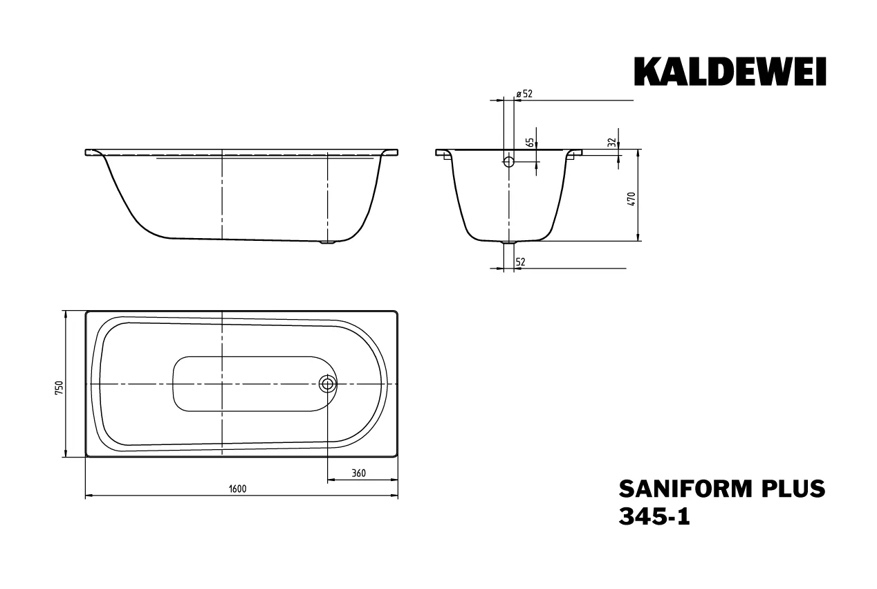 Kaldewei Badewanne tief „Saniform Plus“ Star rechteck 160 × 75 cm, mit Grifflochbohrungen in alpinweiß Kaldewei Badewanne tief „Saniform Plus“ Star rechteck 160 × 75 cm, mit Grifflochbohrungen in alpinweiß