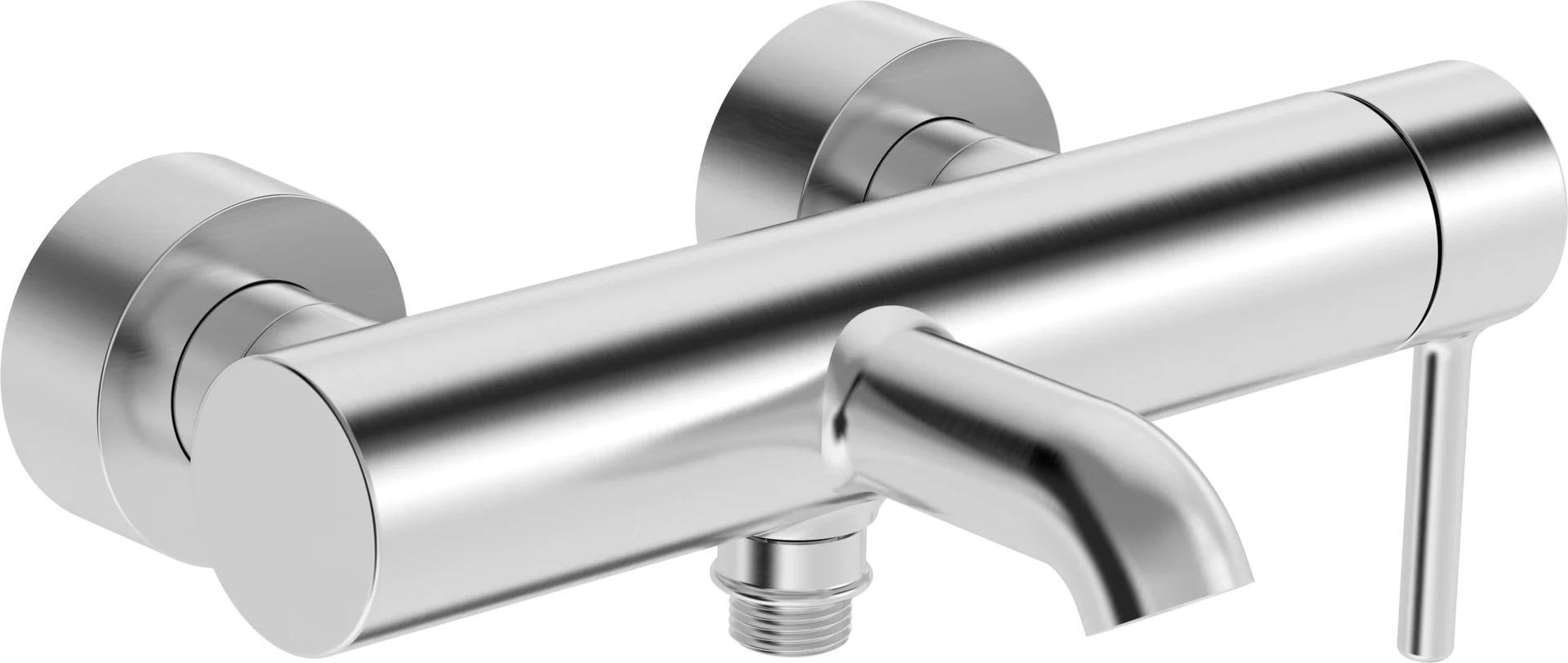 HansaVANTIS Style EHM Wannenfüll- und Brausebatterie, Ausladung 168 mm, Stahl gebürstet