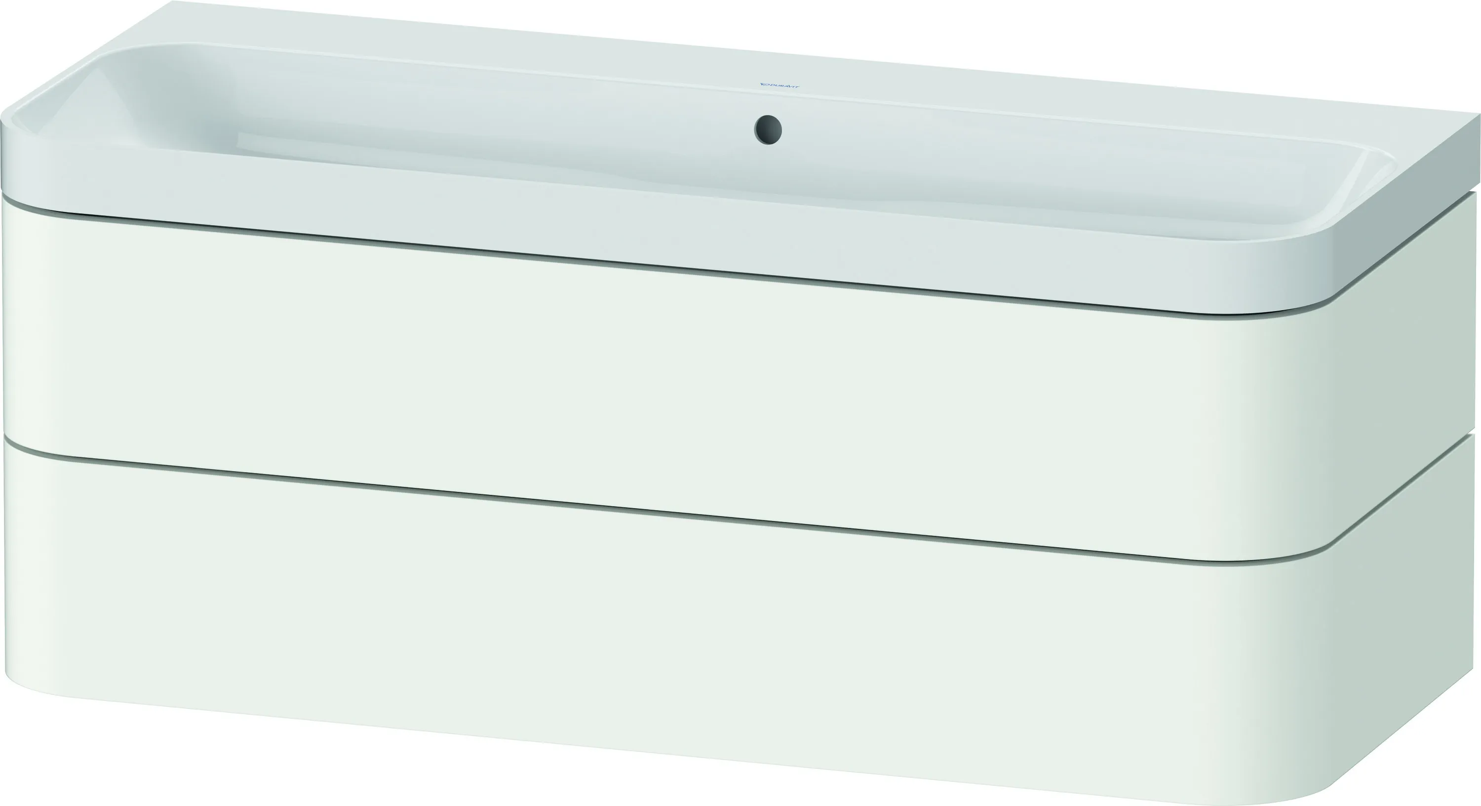 Duravit Waschtischunterschrank c-shaped Set wandhängend „Happy D.2 Plus“ 117,5 × 48 × 49 cm Weiß Seidenmatt Duravit Waschtischunterschrank c-shaped Set wandhängend „Happy D.2 Plus“ 117,5 × 48 × 49 cm Weiß Seidenmatt