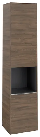 Villeroy & Boch Hochschrank mit offenem Fach „Subway 3.0“ 40 × 171 × 36,2 × 36,2 cm 2 Türen, 1 × offenes Fach, 2 × fixer Fachboden, Anschlag: rechts, 3 × Glasfachboden, 2 Türen, Anschlag rechts