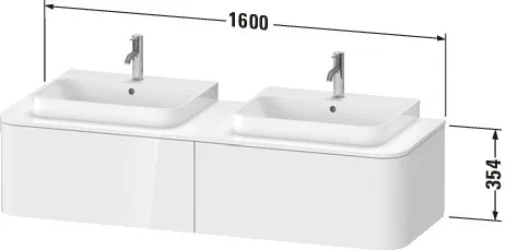 Duravit Waschtischunterschrank wandhängend „Happy D.2 Plus“ 160 × 35,4 × 55 cm Weiß Hochglanz Duravit Waschtischunterschrank wandhängend „Happy D.2 Plus“ 160 × 35,4 × 55 cm Weiß Hochglanz