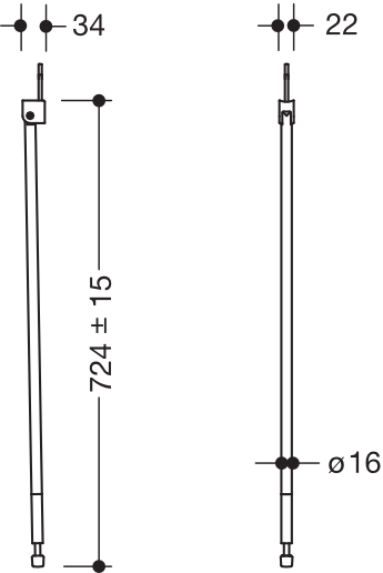 HEWI Bodenstütze „Serie 802 LifeSystem“ in Anthrazit glänzend