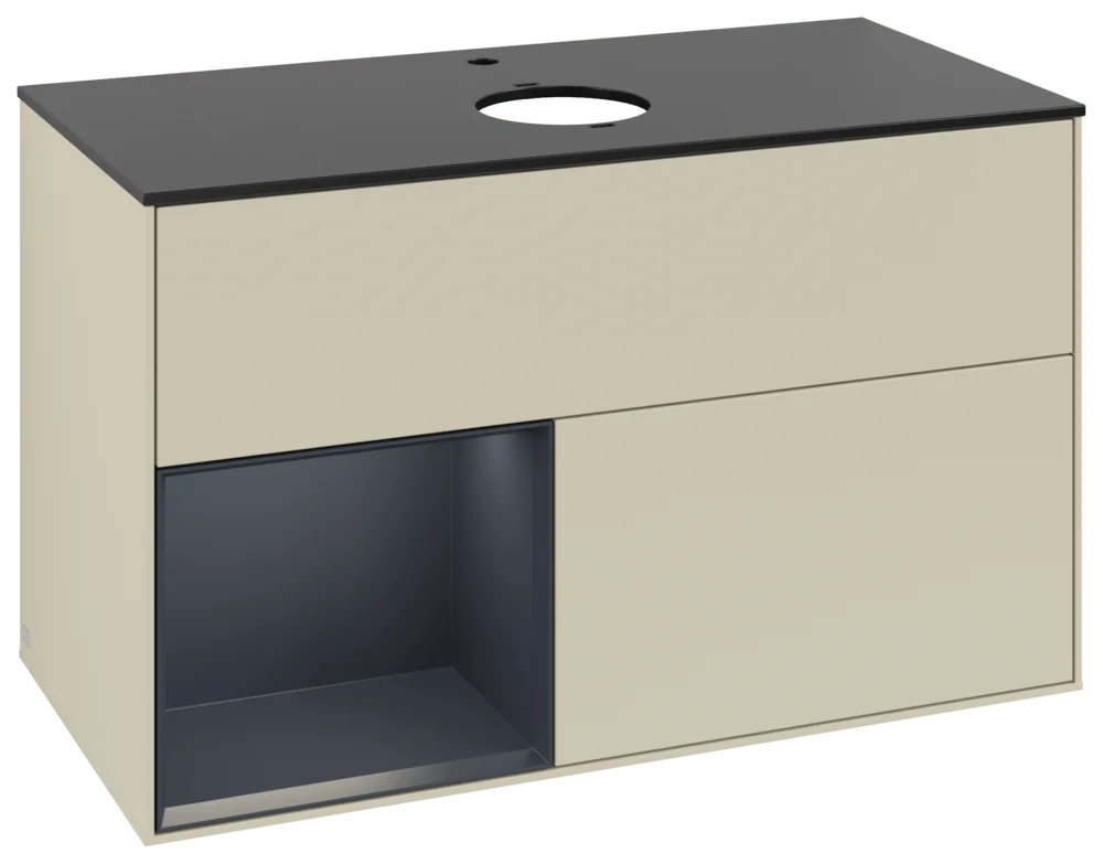 Villeroy & Boch Waschbeckenunterschrank Finion F77, 1000 x 603 x 501 mm, Silk Grey Matt Lacquer, mit Beleuchtung und Push-to-open Funktion Villeroy & Boch Waschbeckenunterschrank Finion F77, 1000 x 603 x 501 mm, Silk Grey Matt Lacquer, mit Beleuchtung und Push-to-open Funktion
