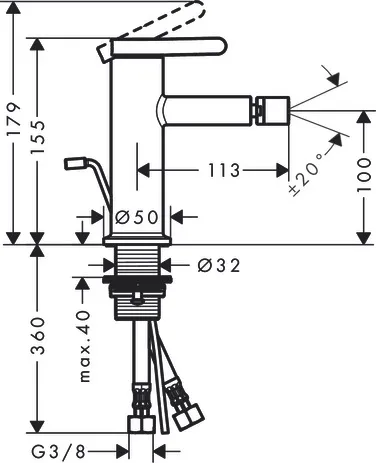 Bidetmischer Axor One chrom