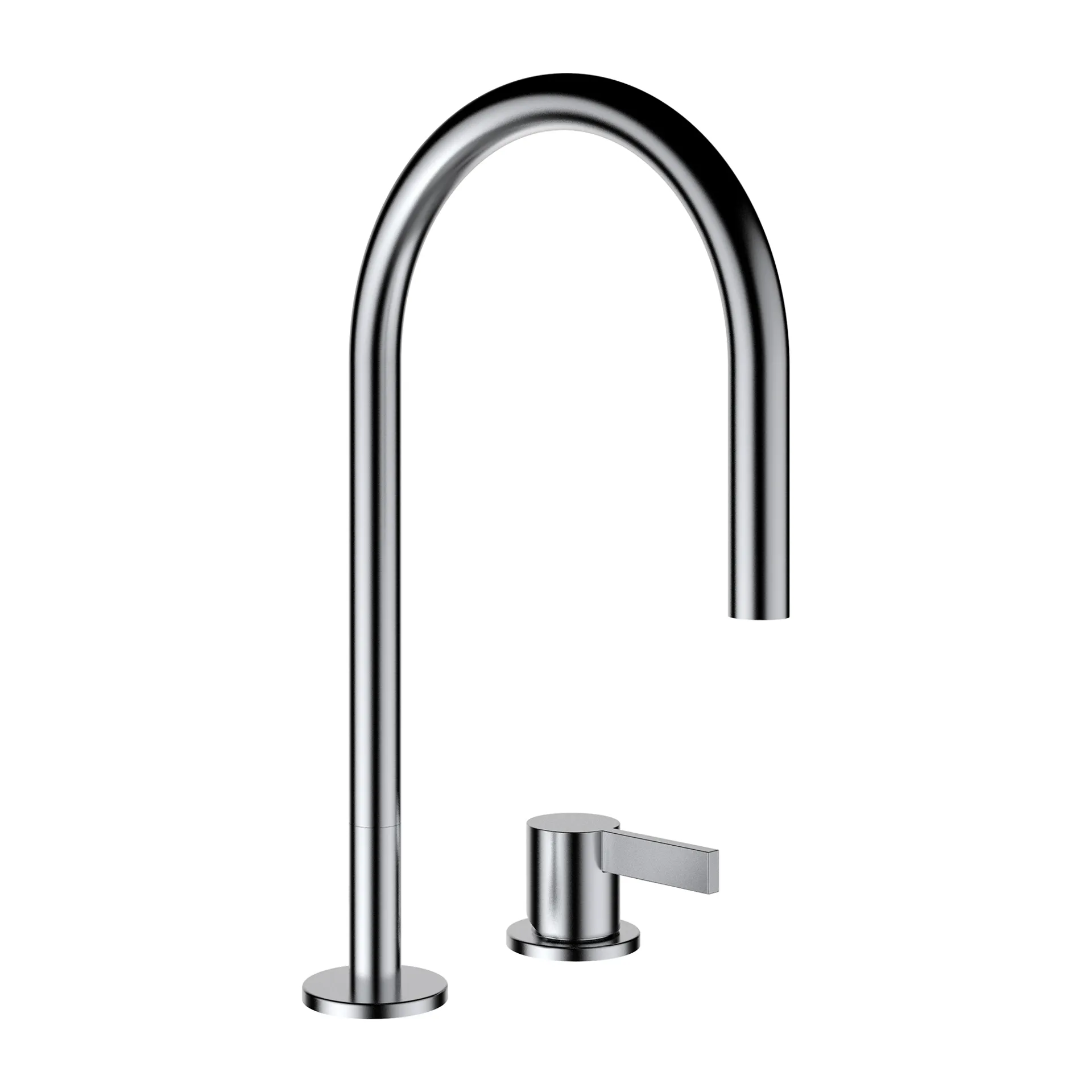 2-Loch Waschtischmischer Kartell Schwenkauslauf Ausladung 166 mm Ausladung 166 mm ohne Ablaufventil PVD Edelstahl gebürstet