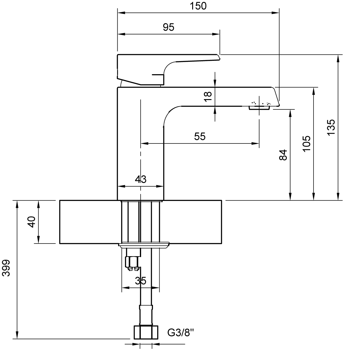 Villeroy & Boch Kaltwasserarmatur Liberty, Chrom, 43x150x135 mm, verstellbarer Strahlregler, AirPlus, AquaSmart, SmartPressure