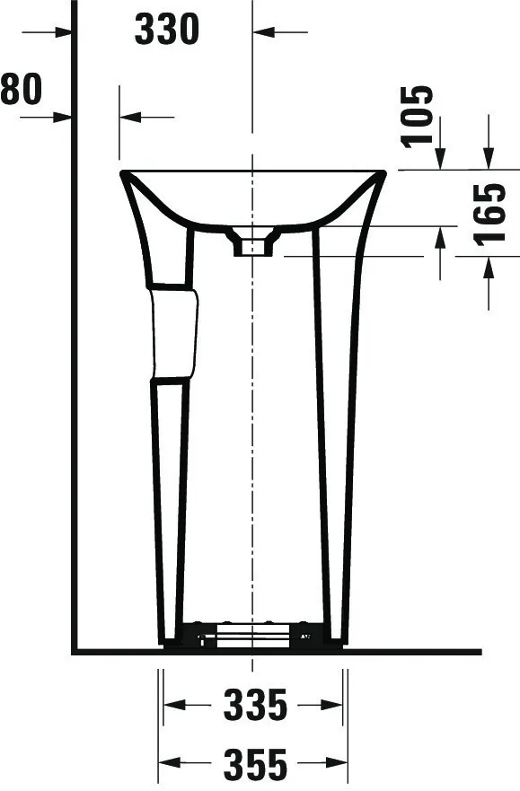 WT freisteh.,500mm White Tulip,Weiß ohneÜL,o.HLB,mit Öffnung hinten