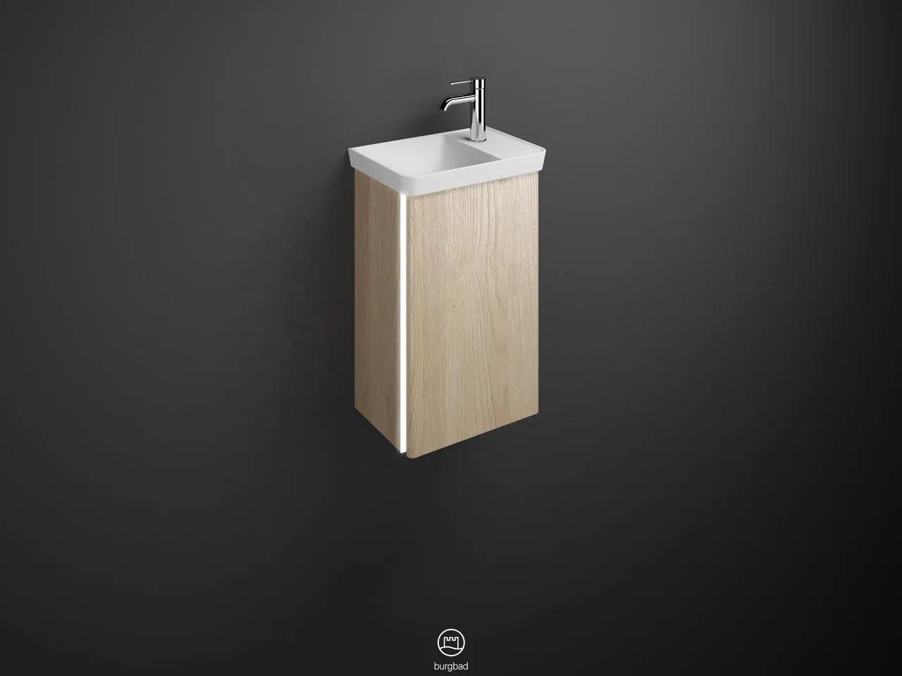burgbad Waschtischunterschrank „Iveo“ 480 × 730 × 350 mm in Eiche Dekor Cashmere