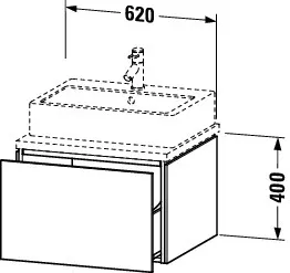 Duravit Waschtischunterschrank wandhängend „L-Cube“ 62 × 40 × 54,7 cm Graphit Matt Duravit Waschtischunterschrank wandhängend „L-Cube“ 62 × 40 × 54,7 cm Graphit Matt
