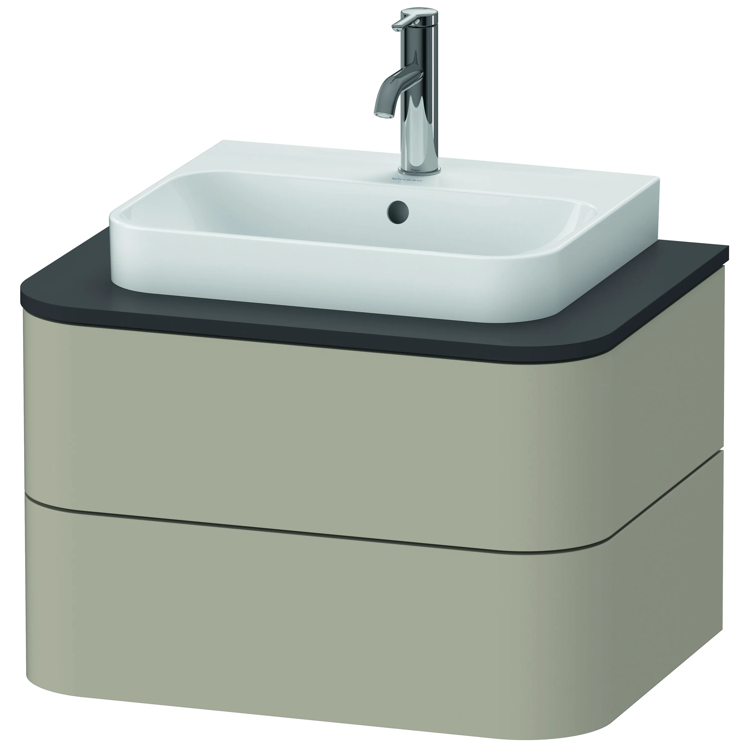 Duravit Waschtischunterschrank wandhängend „Happy D.2 Plus“ 65 × 40,8 × 48 cm Taupe Seidenmatt