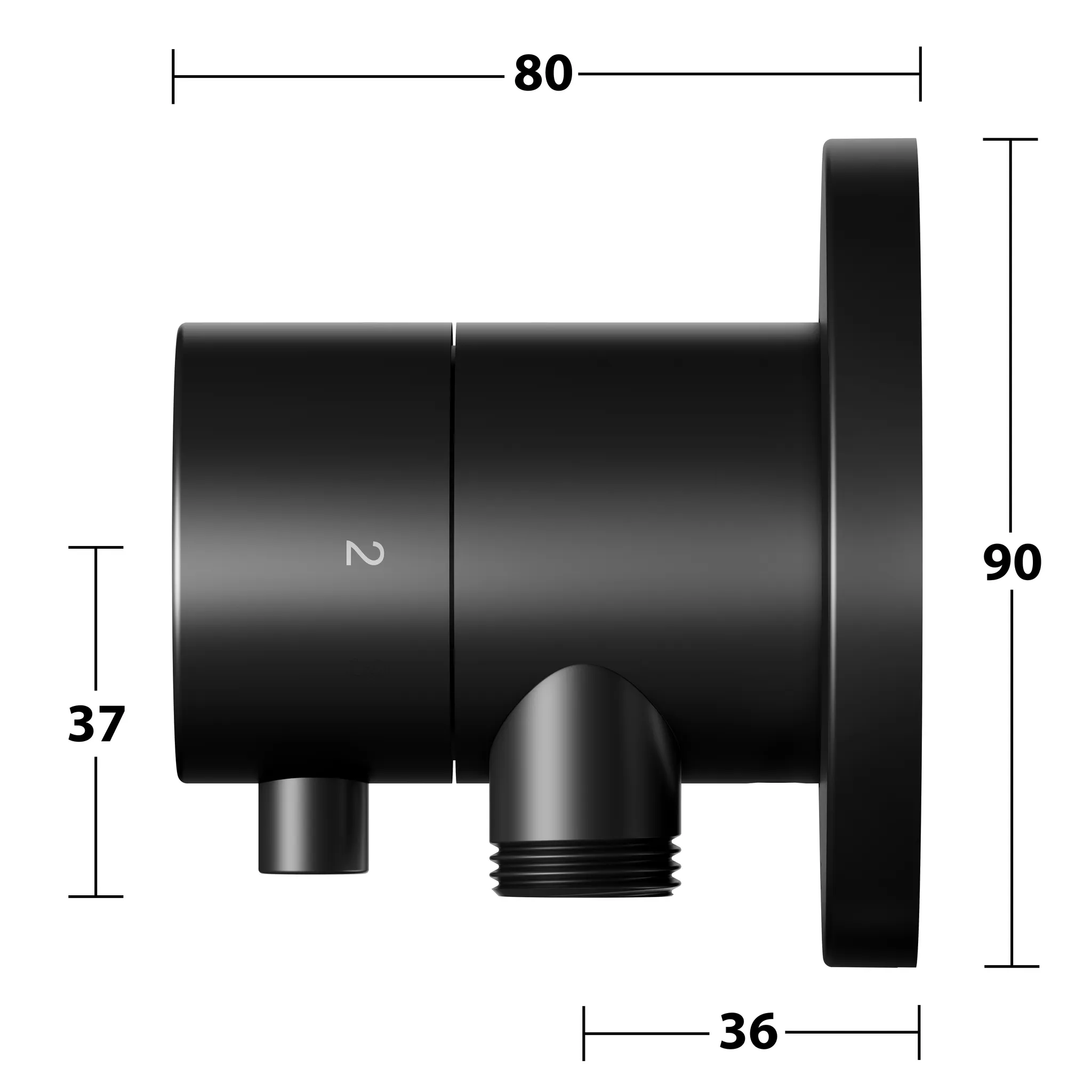 KEUCO IXMO Ab- und Umstellventil Unterputz für 2 Verbraucher mit Schlauchanschluss schwarz matt