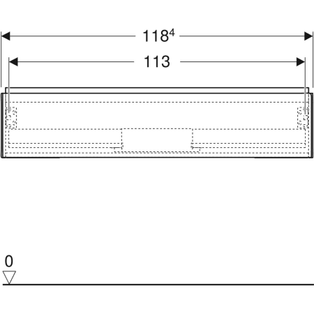 Geberit ONE Unterschrank für Waschtisch, weiß hochglänzend, 1 Schublade, 118,4 x 26,6 x 47 cm, Push-to-open-Mechanismus, Selbsteinzug Geberit ONE Unterschrank für Waschtisch, weiß hochglänzend, 1 Schublade, 118,4 x 26,6 x 47 cm, Push-to-open-Mechanismus, Selbsteinzug
