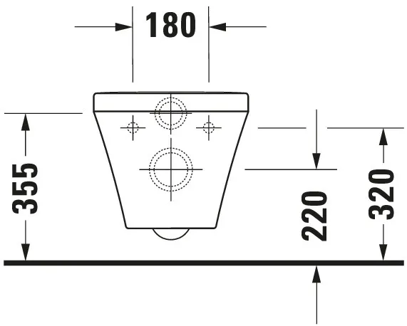 Wand-Tiefspül-WC „DuraStyle“ 37 × 34,5 × 62 cm, Befestigung verdeckt, mit Spülrand