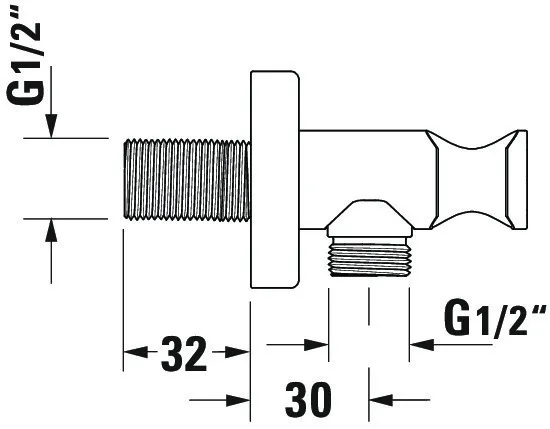 Duravit Wandanschlussbogen Brausen und Zubehör Ersatzteil, Schwarz Matt, Maße 55x102 Eck.