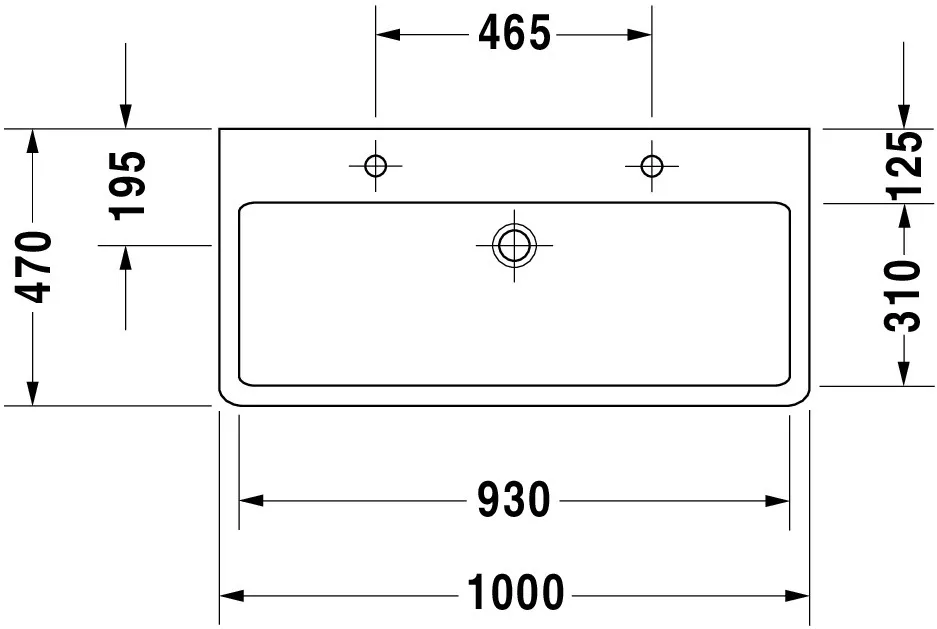 Wandwaschtisch „Vero“, mit Überlauf, Hahnlochposition mittig Wandwaschtisch „Vero“, mit Überlauf, Hahnlochposition mittig