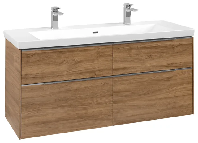 Villeroy & Boch Waschtischunterschrank „Subway 3.0“ für Schrankwaschtisch 1272 × 576 × 478 mm Kansas Oak, für Becken mittig