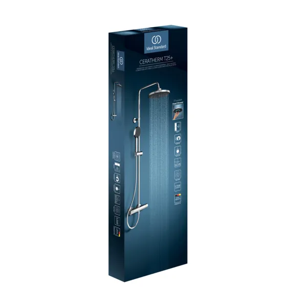 Ideal Standard Ceratherm T25+ Duschsystem mit Brausethermostat Chrom Ideal Standard Ceratherm T25+ Duschsystem mit Brausethermostat Chrom