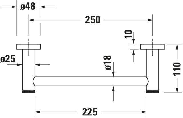 Duravit Badewannengriff „D-Code“ 28,4 cm in chrom