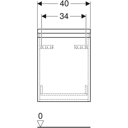 Renova Plan Seitenschrank mit einer Schublade: 40x55x44.5cm, Nussbaum hickory hell