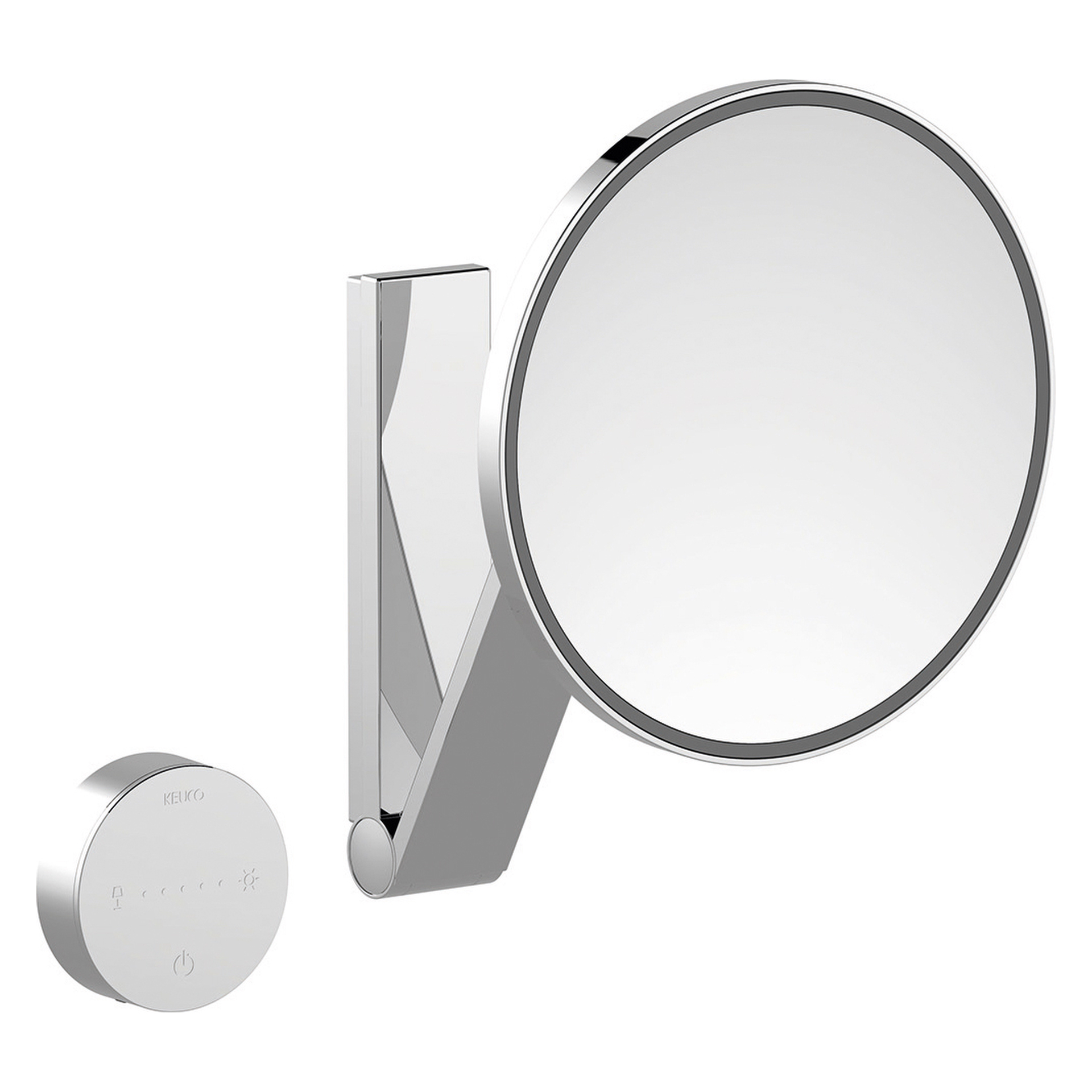 Kosmetikspiegel 17612179002 Kosmetikspiegel iLook_move Wandmodell, rund/beleuchtet 2 Lichtfarben, ohne Kabel Aluminium-finish