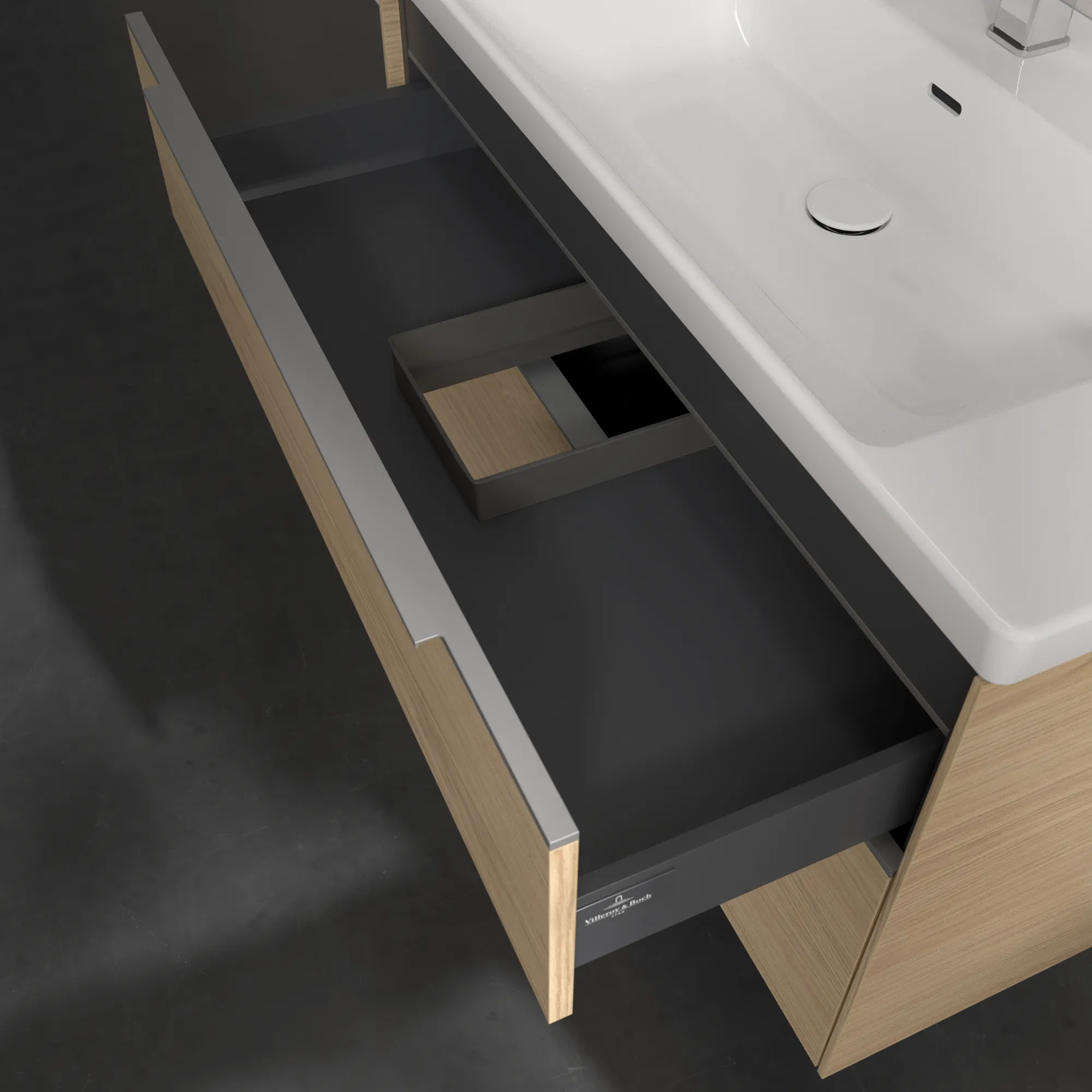 Villeroy & Boch Waschtischunterschrank „Subway 3.0“ für Schrankwaschtisch 973 × 576 × 478 mm Nordic Oak, für Becken mittig