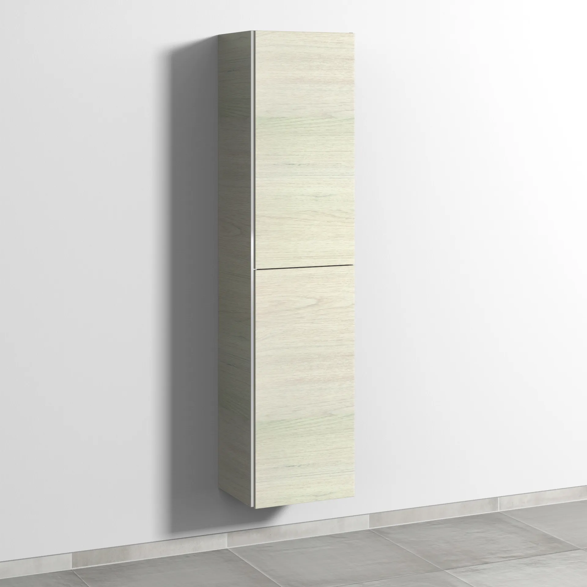 Sanipa Hochschrank "3way" 400 × 1700 × 345 mm Anschlag rechts, in White Oak, Anschlag rechts Größe: 40 × 34,5 × 170 cm|Regalelement: ohne|Türen: 2|Anschlag: rechts|Schubladen: 0|Griff: Akzent-Griffleiste|Farbe: White Oak Image