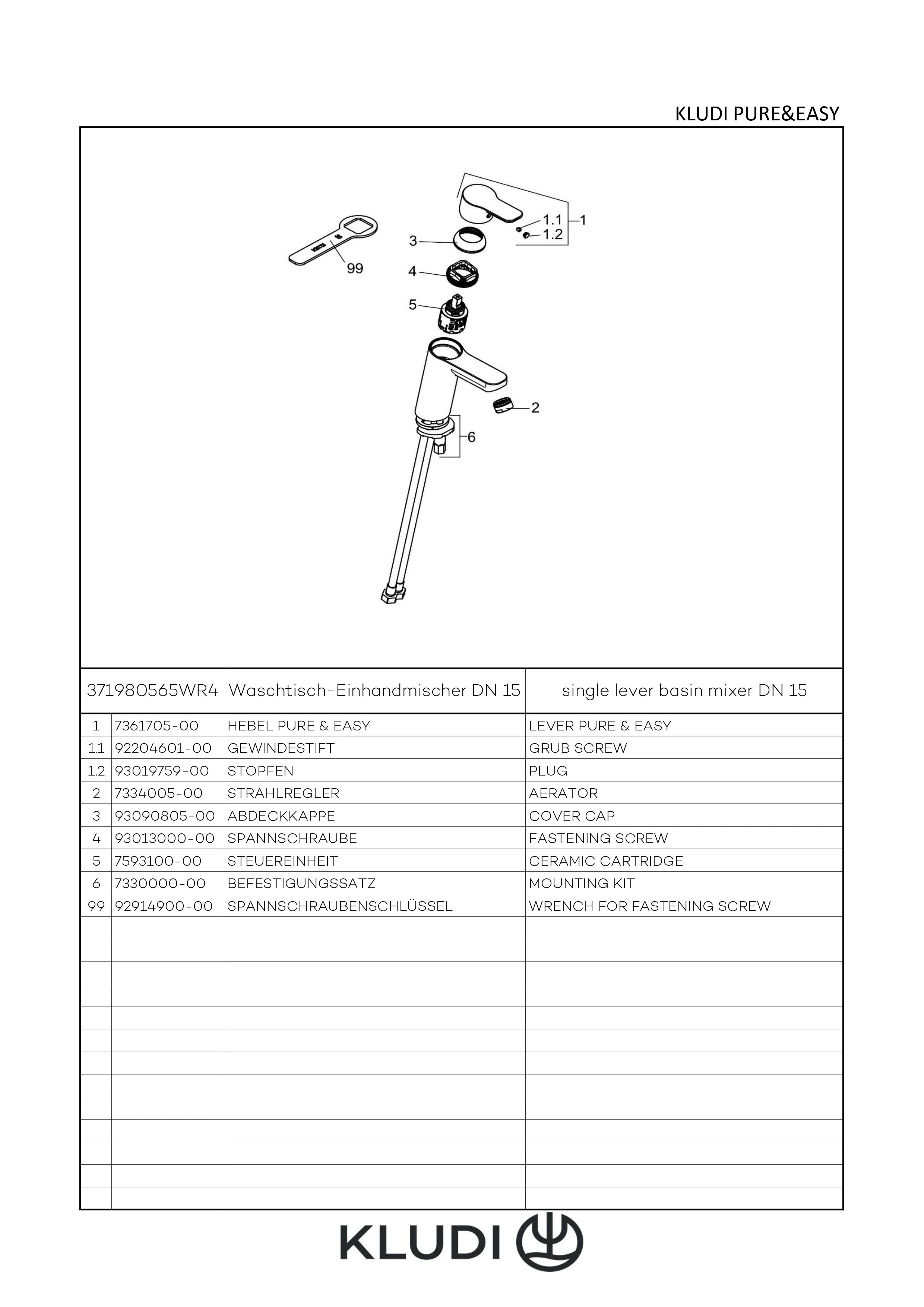 PURE & EASY WaschtischEHM 100 ECO PLUS, o. Ablaufgarnitur chrom PURE & EASY WaschtischEHM 100 ECO PLUS, o. Ablaufgarnitur chrom