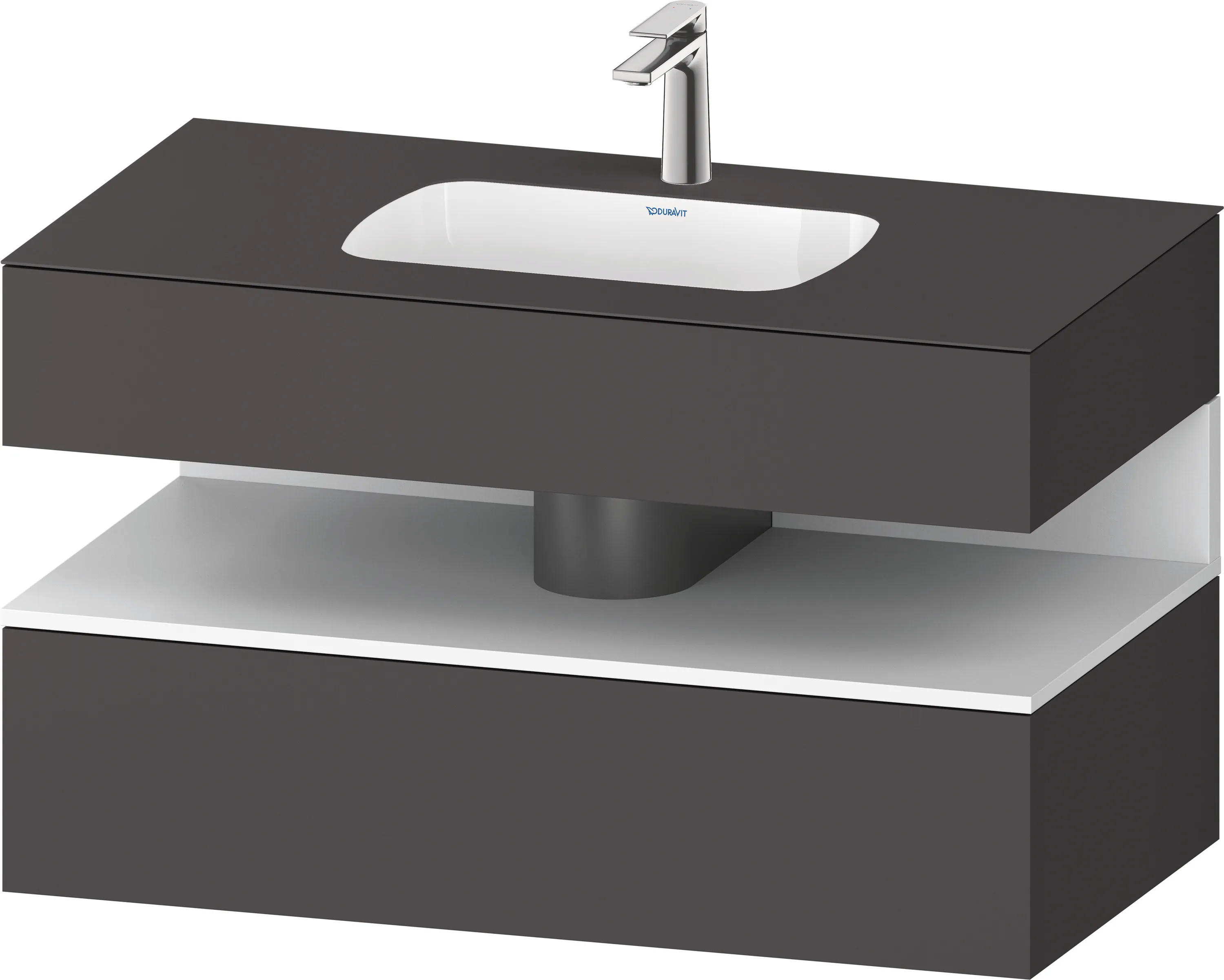 Einbauwaschtisch mit Konsolenwaschtischunterbau „Qatego“ 100 × 55 × 60 cm, mit Beleuchtung Einbauwaschtisch mit Konsolenwaschtischunterbau „Qatego“ 100 × 55 × 60 cm, mit Beleuchtung