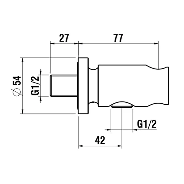 Laufen Anschlussbogen mit Brausehalter THE NEW CLASSIC chrom, HF900549 Laufen Anschlussbogen mit Brausehalter THE NEW CLASSIC chrom, HF900549