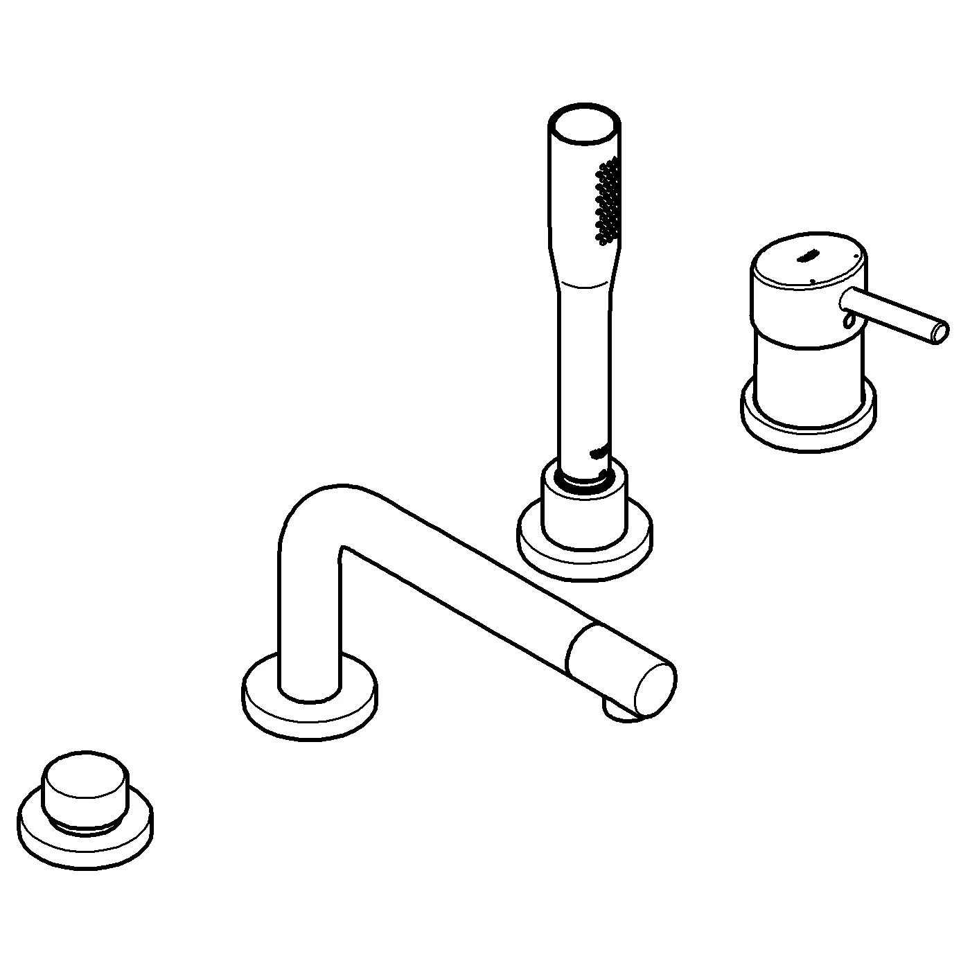 Grohe 4-Loch-Einhand-Wannenkombination Concetto in chrom Grohe 4-Loch-Einhand-Wannenkombination Concetto in chrom