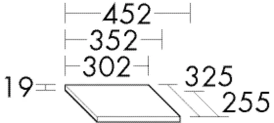 Ablageplatte Sys30 von burgbad - 302 mm breit, 325 mm tief, 19 mm hoch, dekorgleich mit Front