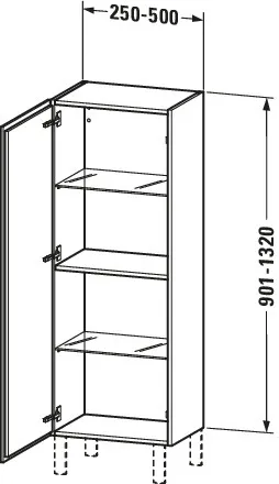 Duravit Halbhochschrank „L-Cube“ 25 × 90,1 × 20 cm