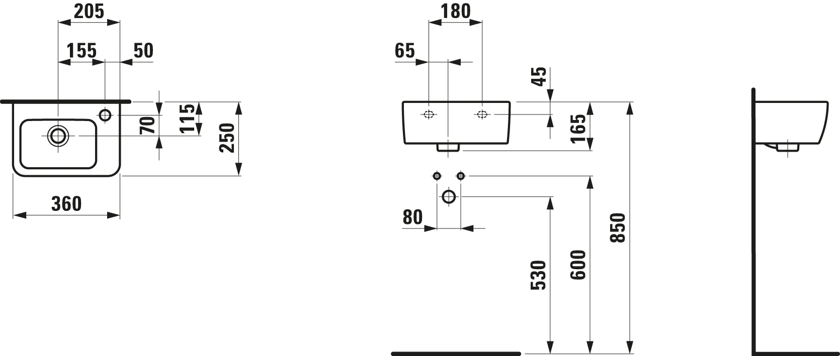 Laufen Handwaschbecken Laufen PRO A 250x360x165 asymmetrisch 1 Hahnloch rechts mit Überlauf LCC Active weiß Laufen Handwaschbecken Laufen PRO A 250x360x165 asymmetrisch 1 Hahnloch rechts mit Überlauf LCC Active weiß