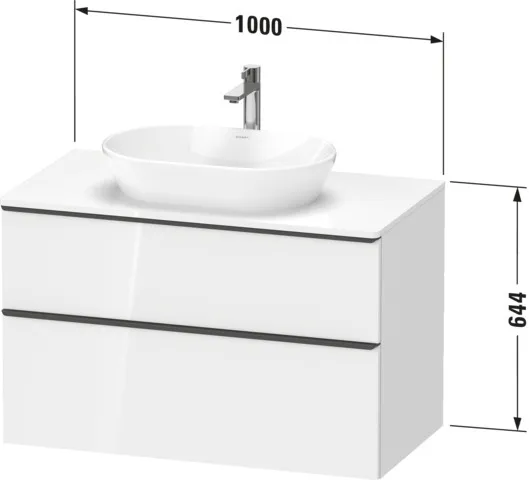 Duravit Waschtischunterschrank wandhängend „D-Neo“ 100 × 66,4 × 55 cm in Nussbaum Natur