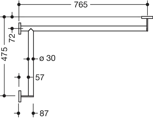 DUHA, d:30, li, W1:765, W2:475, pulverbeschichtet weiß tiefmatt DUHA, d:30, li, W1:765, W2:475, pulverbeschichtet weiß tiefmatt