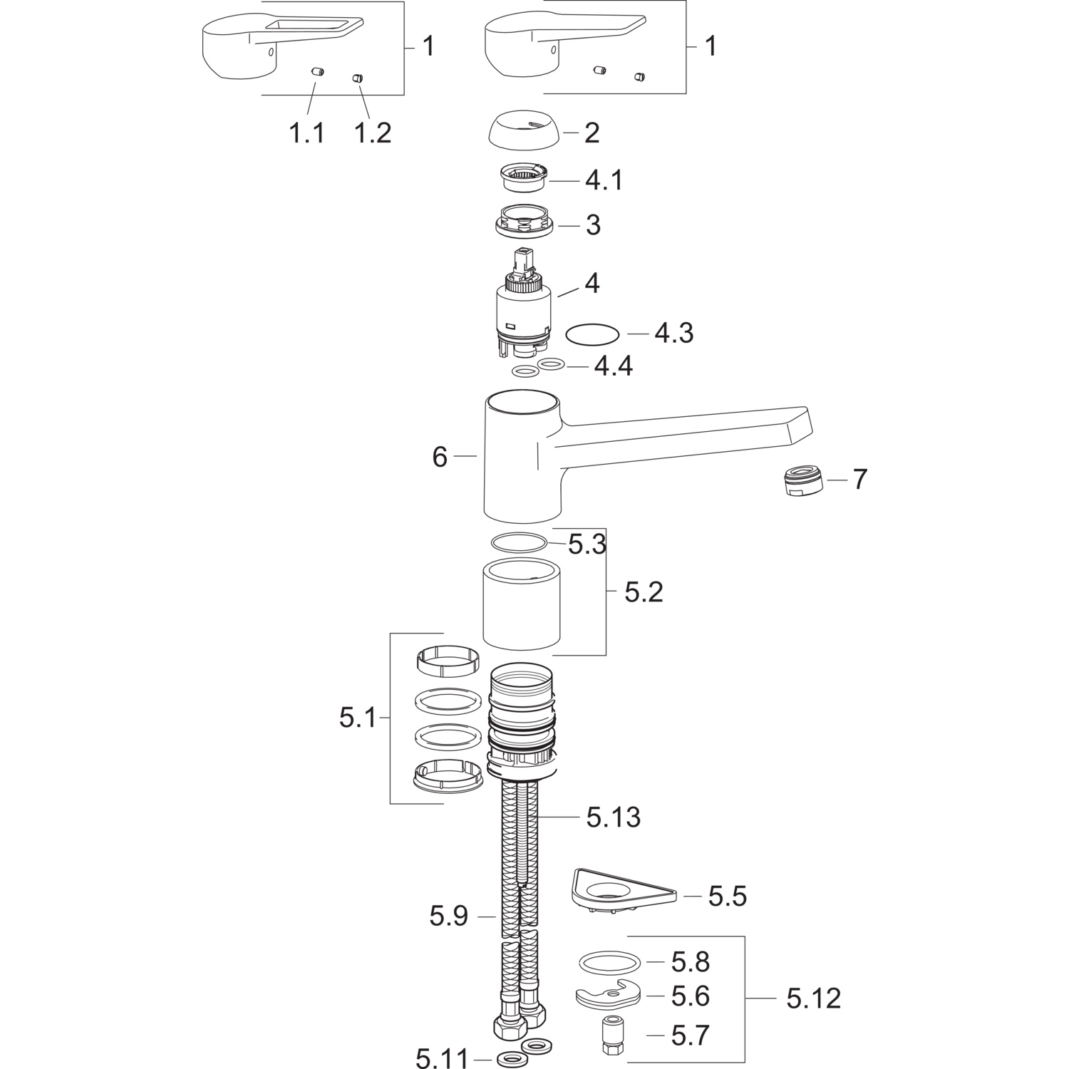 HA Einhebelmischer Küchenarmatur HANSATWIST 0914 Ausladung 199 mm DN15 Chrom