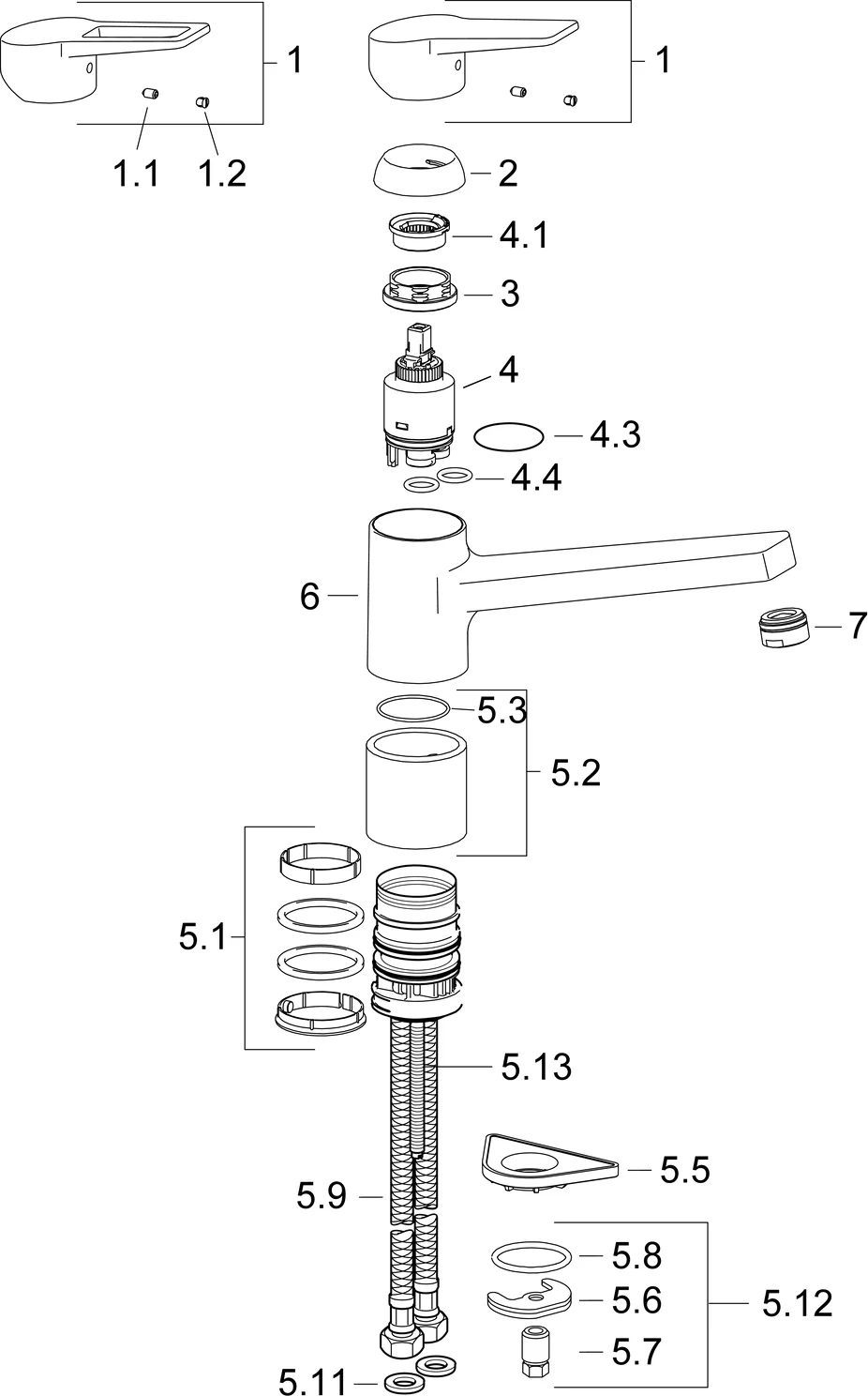 HansaTWIST Einhebelmischer Küchenarmatur 0914, Ausladung 199 mm DN15 Chrom