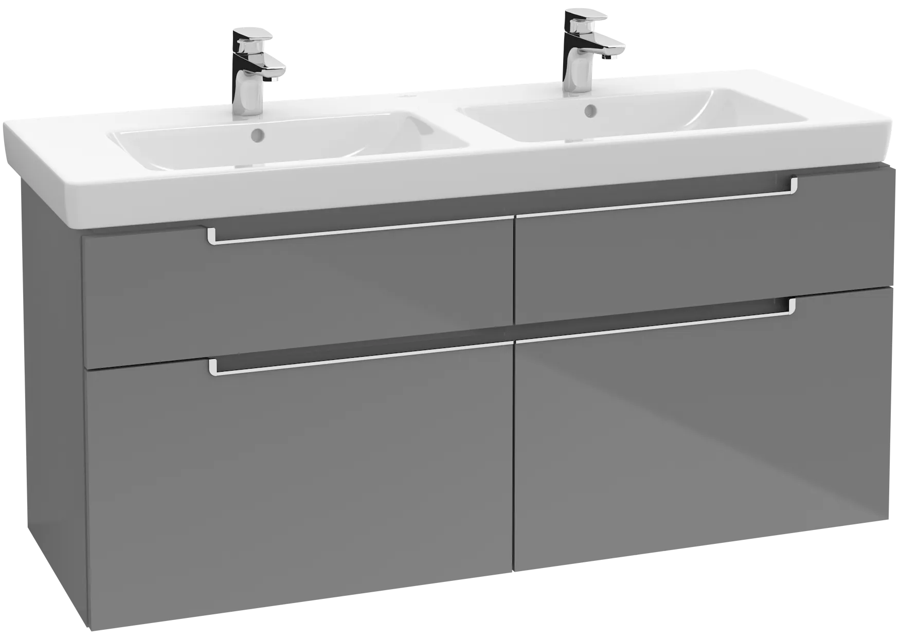 Villeroy & Boch Subway 2.0 Waschbeckenunterschrank A91710, 1287 x 590 x 449 mm, Glossy Grey