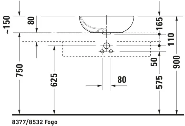 Aufsatzwaschtisch, mit Überlauf Aufsatzwaschtisch, mit Überlauf