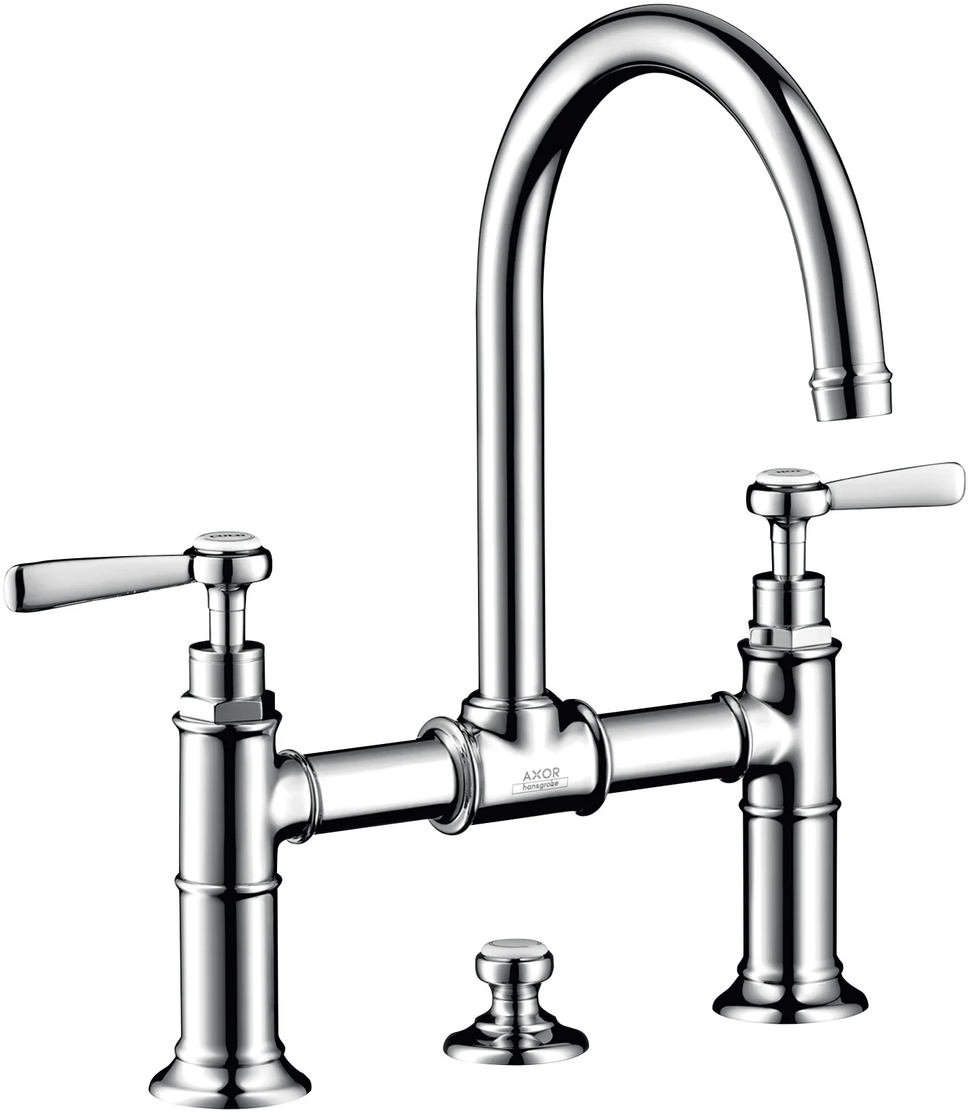 Hansgrohe AXOR Montreux 2-Griff Waschtischarmatur mit Hebelgriff in Chrom, Ausladung 175 mm, Auslaufhöhe 224 mm