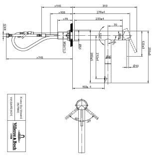 Villeroy & Boch Küchenarmatur „Como Sky Shower“ Ausladung 212 mm