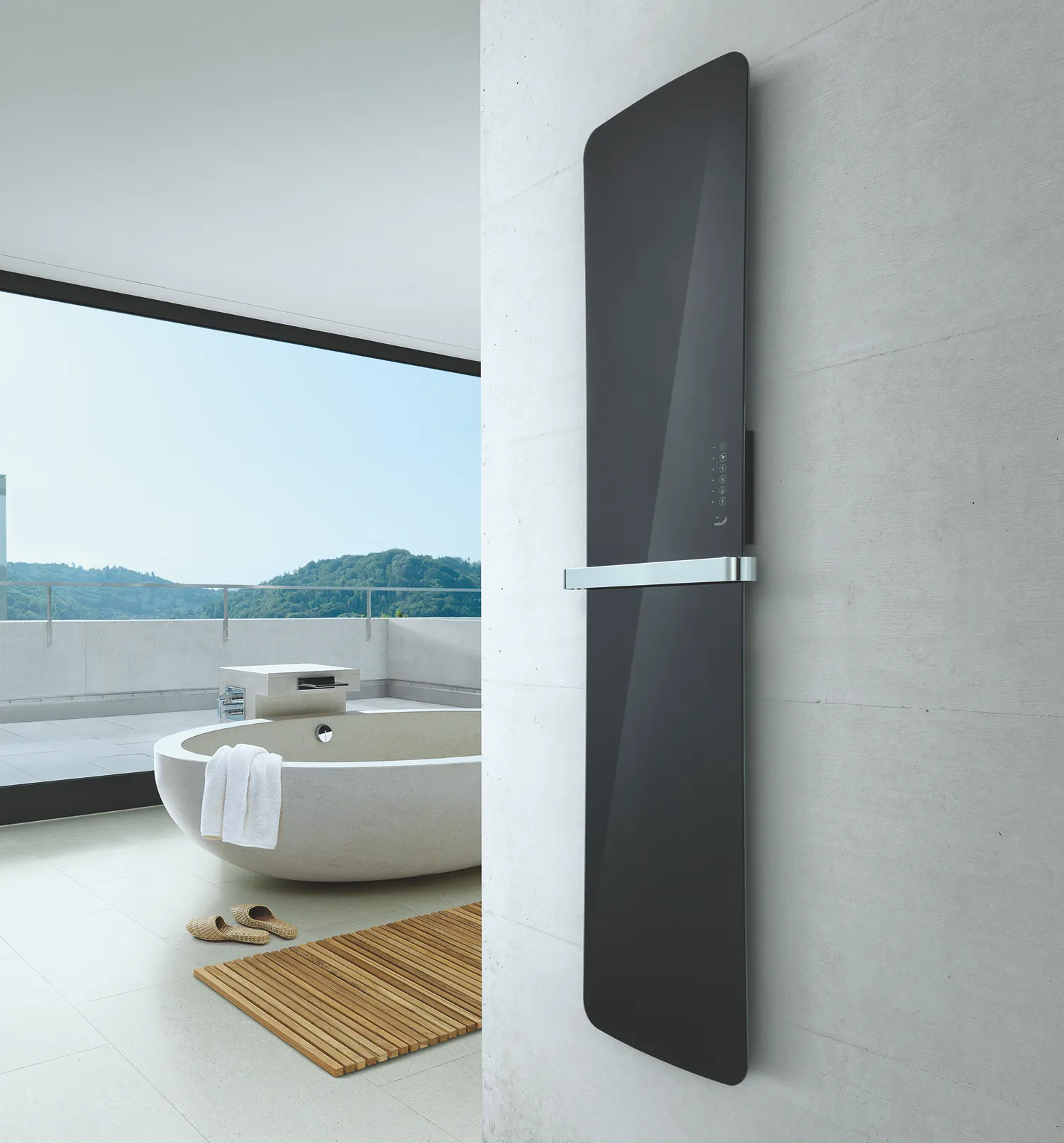 Zehnder Design-Elektroheizkörper „Folio Glass“ 43,5 × 147,6 cm Zehnder Design-Elektroheizkörper „Folio Glass“ 43,5 × 147,6 cm