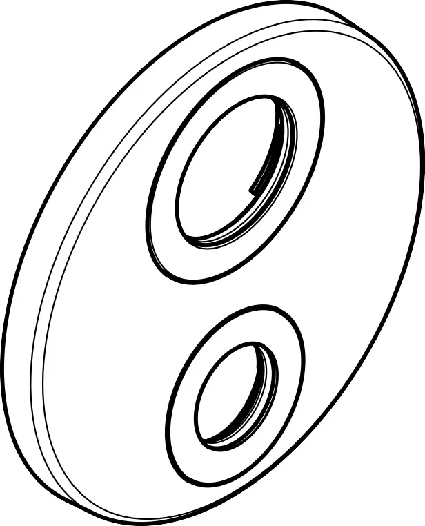 Rosette für vertauschte Anschlüsse d:150mm Ecostat S 1 Verbraucher chrom Rosette für vertauschte Anschlüsse d:150mm Ecostat S 1 Verbraucher chrom