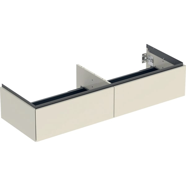 Geberit Waschtischunterschrank „ONE“ sandgrau / lackiert hochglänzend Geberit Waschtischunterschrank „ONE“ sandgrau / lackiert hochglänzend