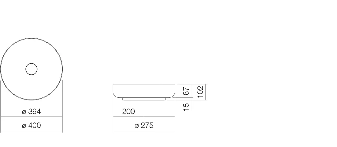 Waschbecken „Arkta“ 400 × 102 mm in Mattgrau Waschbecken „Arkta“ 400 × 102 mm in Mattgrau