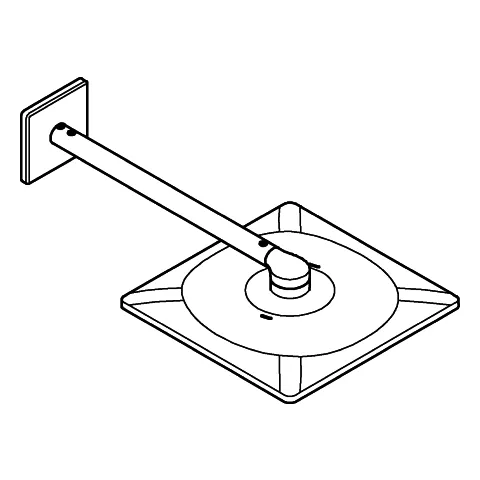 Kopfbrauseset Rainshower SmartActive 310 Cube 26479, 2 Strahlarten, horizontaler Duscharm 430 mm, eckige Form