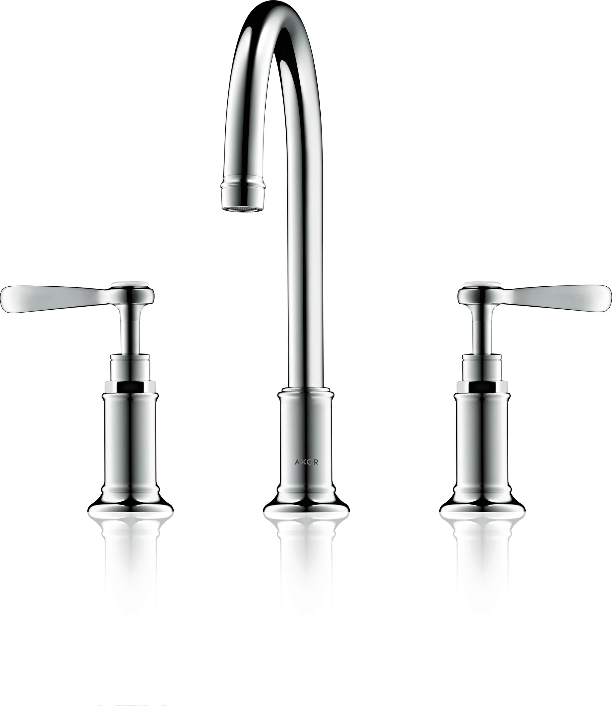Hansgrohe AXOR Montreux 3-Loch Waschtischarmatur mit Hebelgriff in Chrom, Ausladung 175 mm, ComfortZone 180, Laminarstrahl, max. Durchfluss 5 l/min Hansgrohe AXOR Montreux 3-Loch Waschtischarmatur mit Hebelgriff in Chrom, Ausladung 175 mm, ComfortZone 180, Laminarstrahl, max. Durchfluss 5 l/min