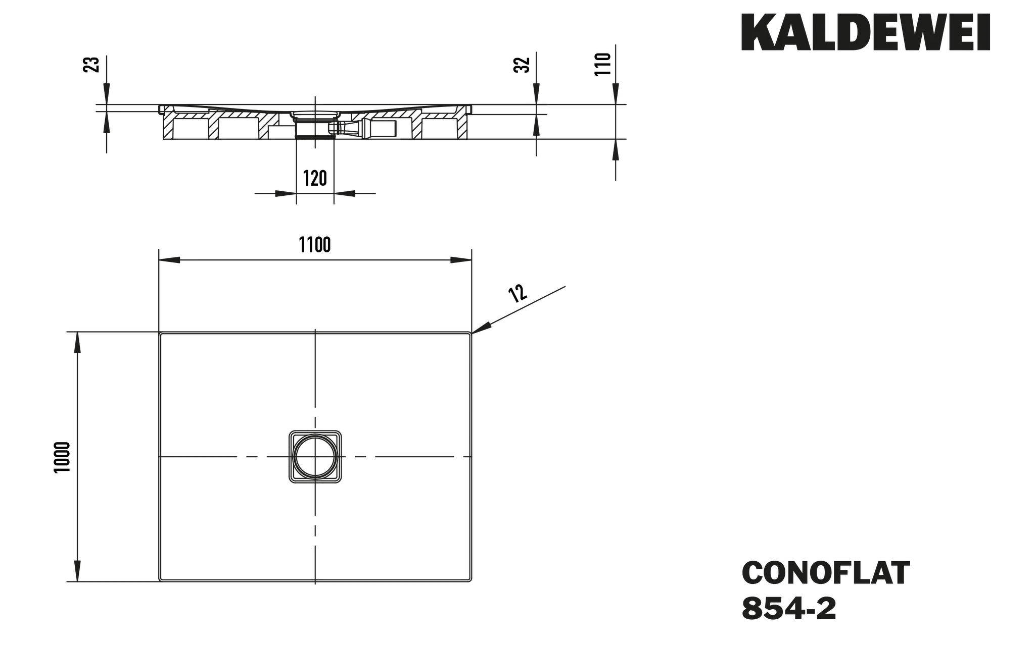 Kaldewei rechteck Duschwanne „Conoflat“ 100 × 110 cm in warm grey 90 Kaldewei rechteck Duschwanne „Conoflat“ 100 × 110 cm in warm grey 90